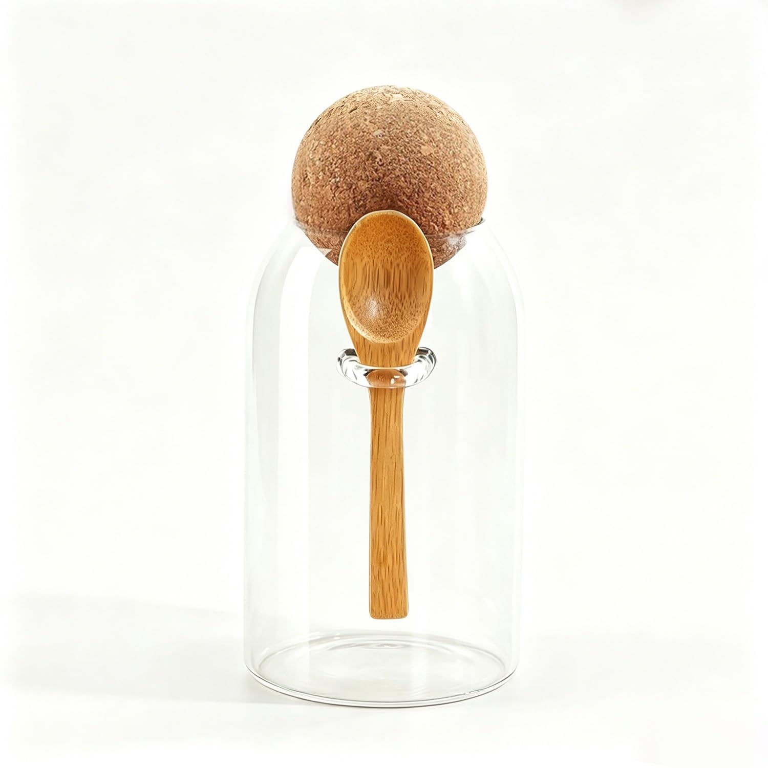 Cylinder Glass Canisters with spoon Decorative Stoppers Container Stores Nuts Coffee Beans