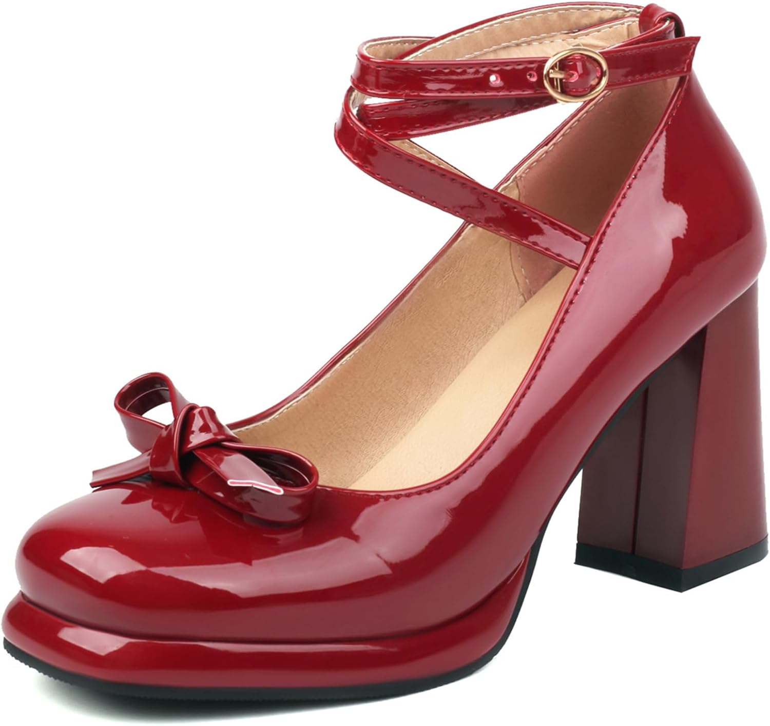 YIYA Women's Mary Jane Pumps - Chunky Block Heels