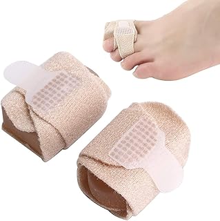 Saluaqui Toe Straight Hammertoe Wrap, 2 Pair, One Size Fits All, Relieve Toe Pain, Broken Toe Wraps Cushioned Bandages Hammer Toe Separator Splints