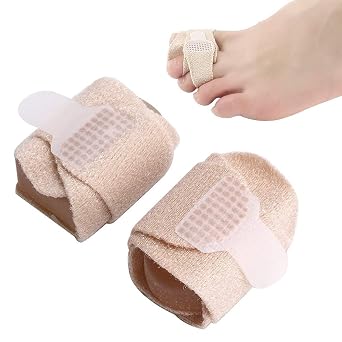 Hammertoe Wrap, 2 Pair, One Size Fits All, Relieve Toe Pain, Broken Toe Wraps Cushioned Bandages Hammer Toe Separator Splints