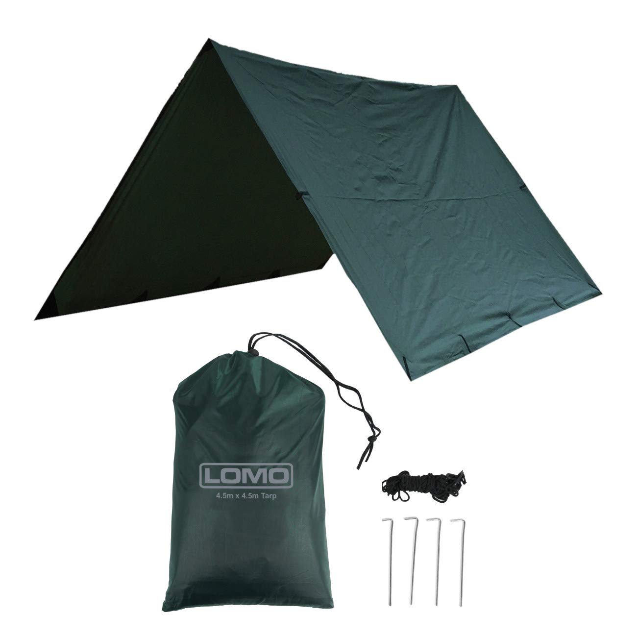 Lomo Green 4.5M X 4.5M Tarp Bushcraft Survival Bivi Shelter