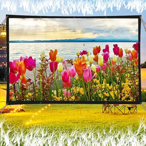 Faltbare Projektionsleinwand 60' 72' 84' 100' 120' 150' Projektionsfilmleinwand Tragbare Außenprojektionsleinwand für Heimkinobüro (4:3,72 Zoll)