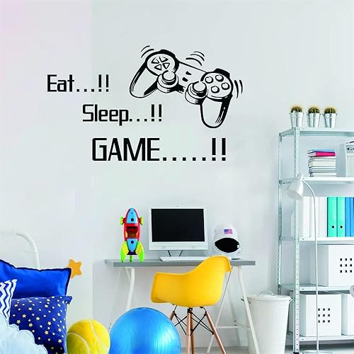 Miniatura 7 de ANFRJJI Decoración de pared para jugadores tamaño de efecto 22 x 13 pulgadas - Calcomanía de pared para videojuegos Decoración de pared de