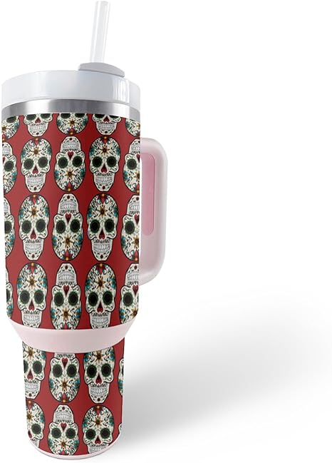 MightySkins Skin Compatible with Stanley The Quencher H2.0 FlowState 30 Oz Tumbler - Sugar Skull | Protective, Durable, and Unique Vinyl Decal wrap Cover | Easy to Apply, Remove, and Change Styles