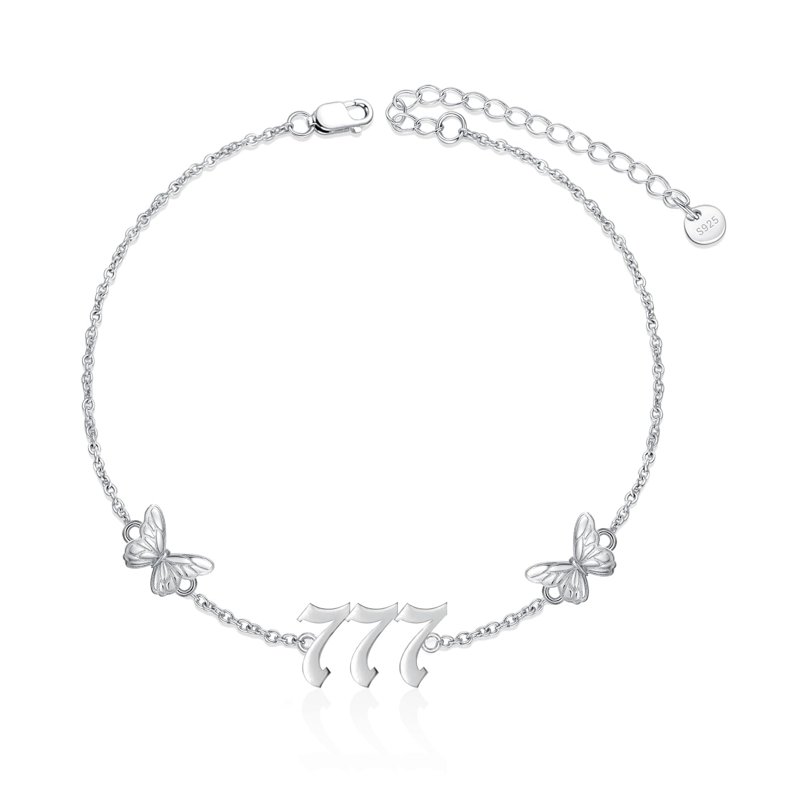 ROMANTICWORK Armband/Fußkettchen für Damen Sterling Silber 925 Sommer Schmuck Geschenke für Frauen 23cm + 5cm Fußkettchen/18cm + 5cm Armband