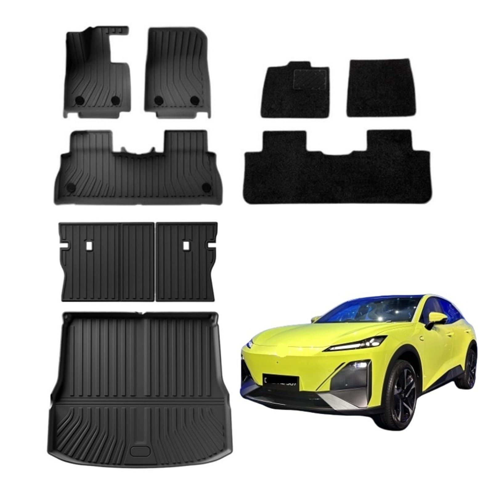 Compatible with Changan DEEPAL S07 Floor Mats Trunk Mat All Weather Front Rear Cargo Liner Mat Waterproof Anti-Slip — view 2