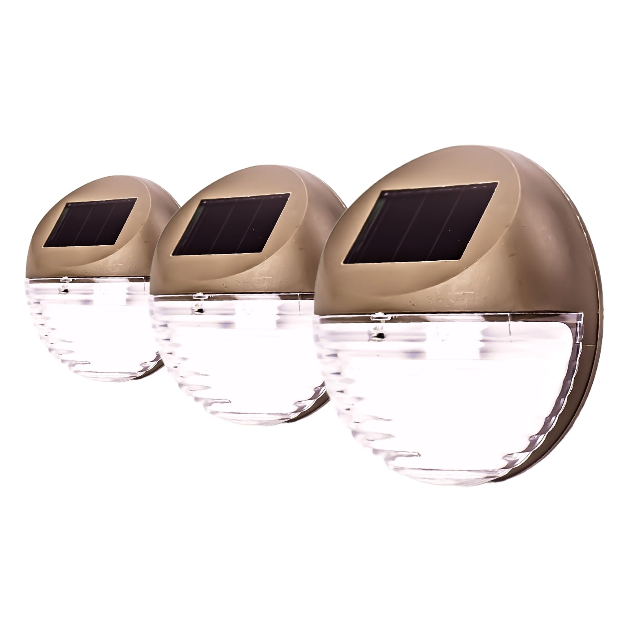 Status Hobart Outdoor Garden Fence Solar Light / 3 Pack of 11 Centimeter Diameter White Light/Fence Lights/Waterproof Garden Fence Solar Light/Rechargeable Battery Included