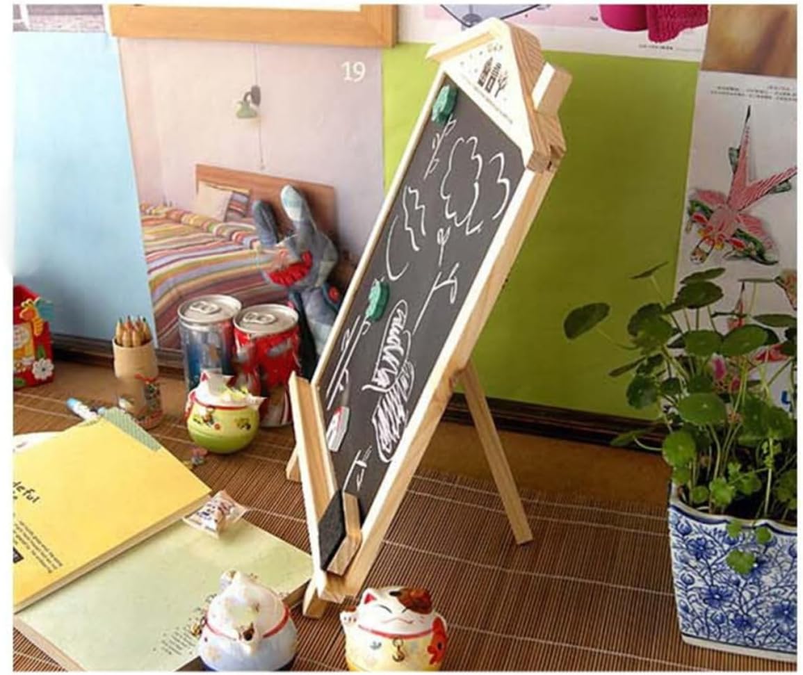 Wooden Decorative Chalkboard Message Board with Stand 26cm for Home