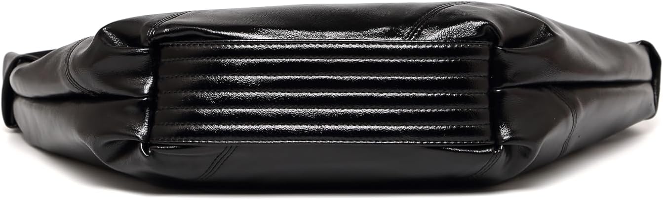 Women's Moon Strap Bag Black Crossbody Bag with Adjustable Shoulder Strap, Fashionable Wallet Simple Casual Day Bag
