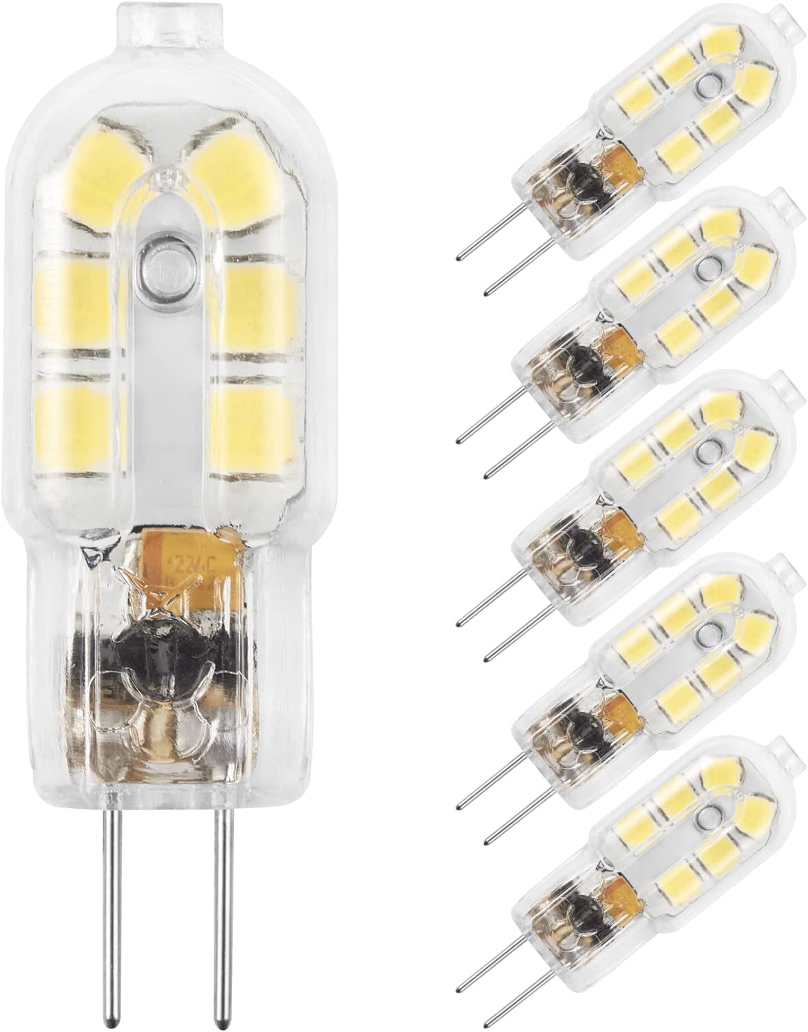 G4 LED Bulb, 12V Bi Pin Base Bulb, NOT Dimmable G4 20W Light Bulb Equivalent, Warm White 3000K, 5-Pack