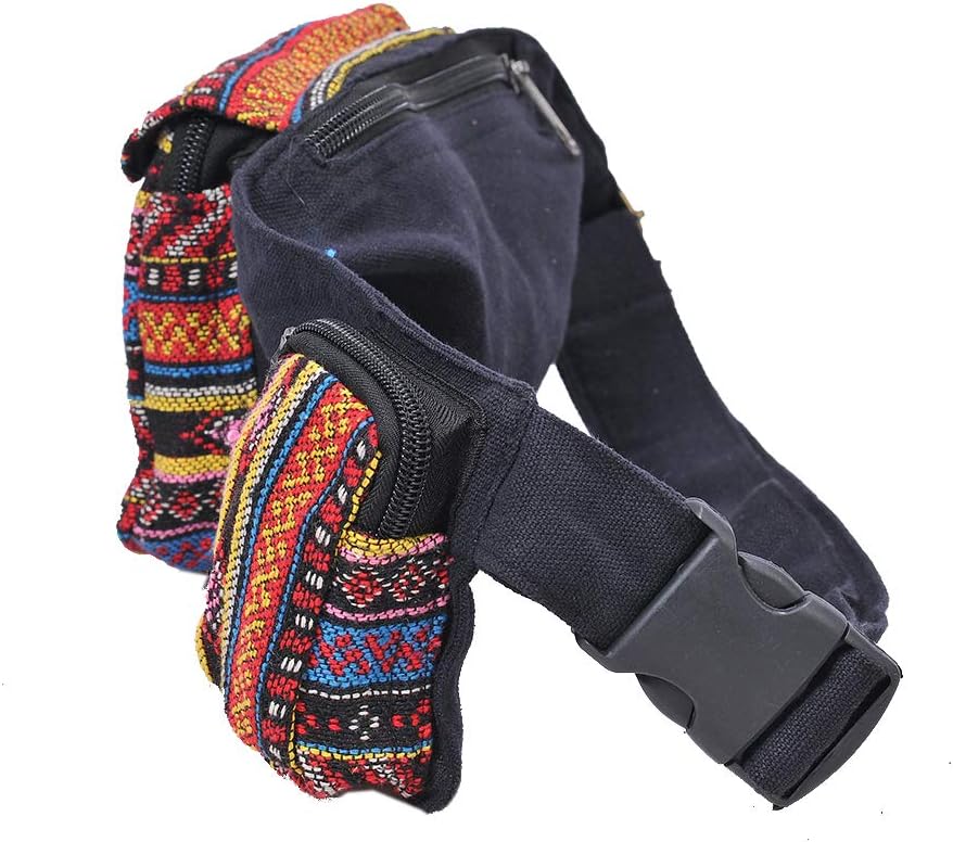 The Collection Royal Handmade Festival Multi-Pocket Waistpack Boho Hippie Waist Bag Hip Bum Running Belt Fanny Pack Travel Utility Belt