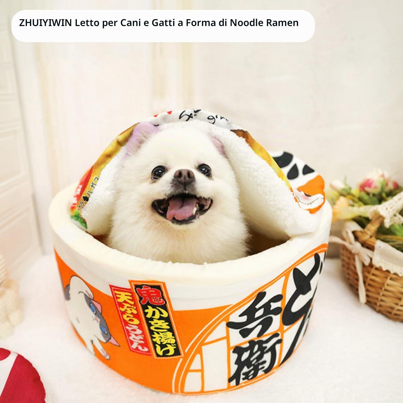 Cuccia per Gatti e Cani da Interno, Cuccia Gatto e cani, Igloo Per Gatti In Peluche Caldo e Accogliente con cuscino imbottito rimovibile e lavabile (Arancione, L)