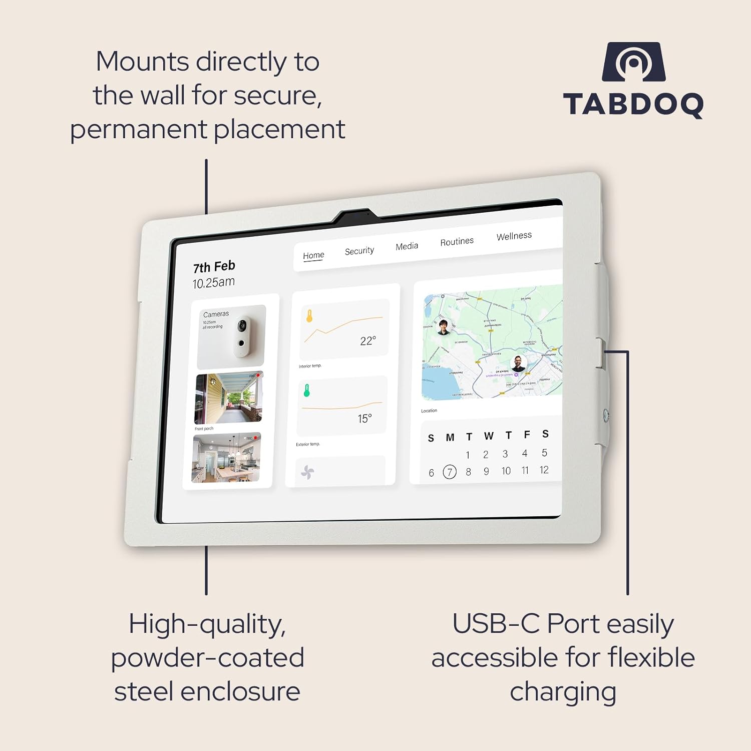 Lite iPad Wall Mount | Secure & Robust Tablet Holder | Ideal for Home & Business Use | Tablet Wall Mount Compatible with iPad 10th Gen. (2022) & 11th Gen. A16 (2025) | White