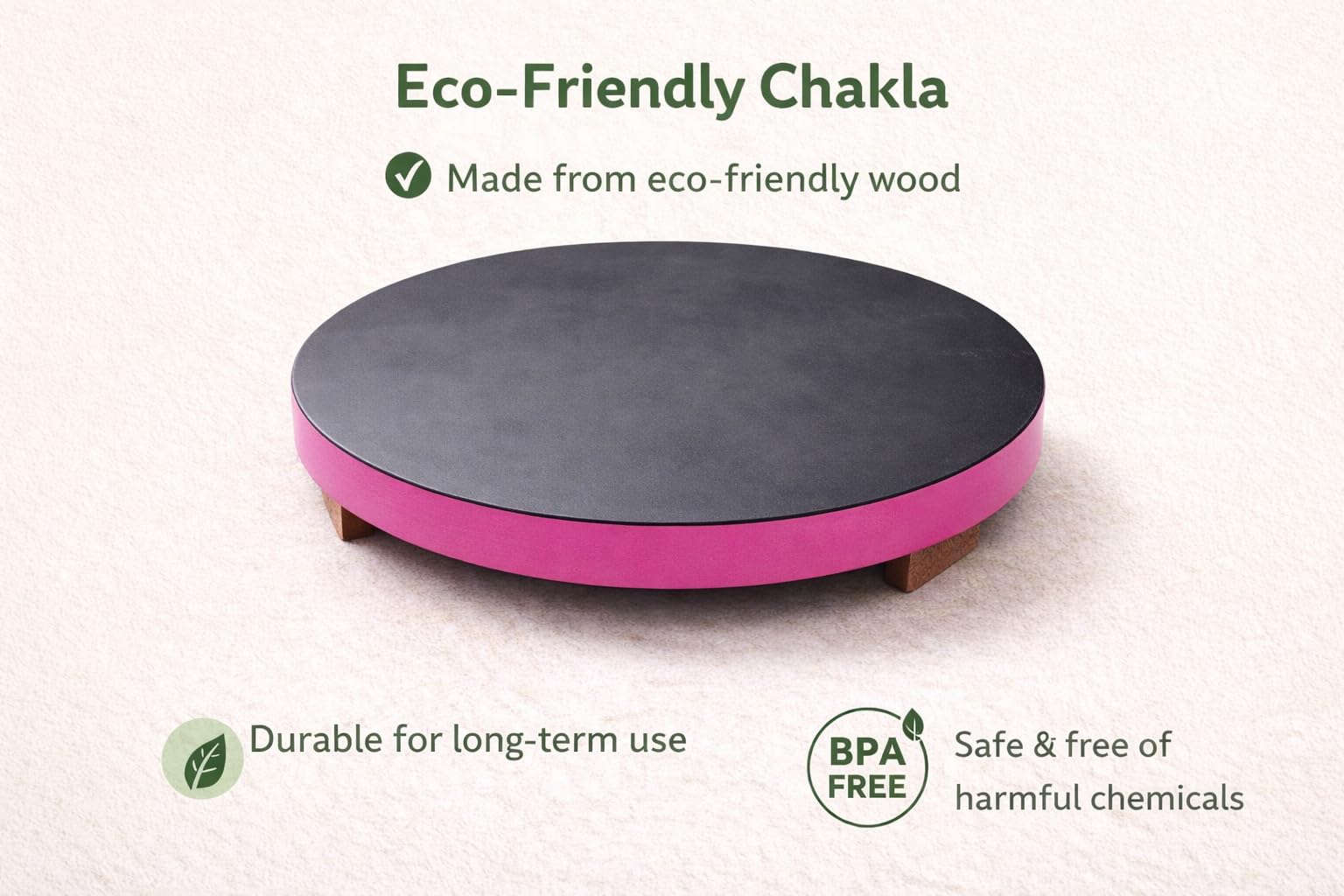 Jaipur Ace Juego combinado de madera de palisandro puro hecho a mano de madera de palisandro Chakla Belan/Roti/Chakla Belan/Chapati Maker/Papad Chakla para el hogar y la cocina