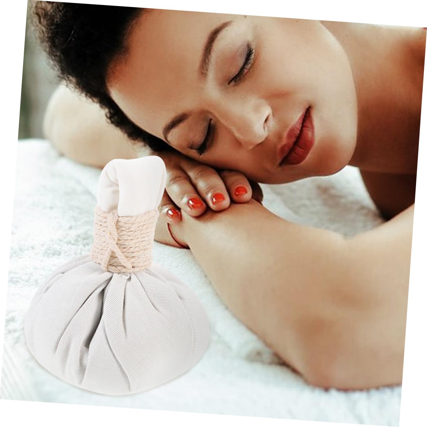2 Bolas Chinas de Masaje Herbal para Spa y Hogar, Compresas Calientes de Algodón para Aliviar Fatiga y Relajación Muscular Estilo Aleatorio