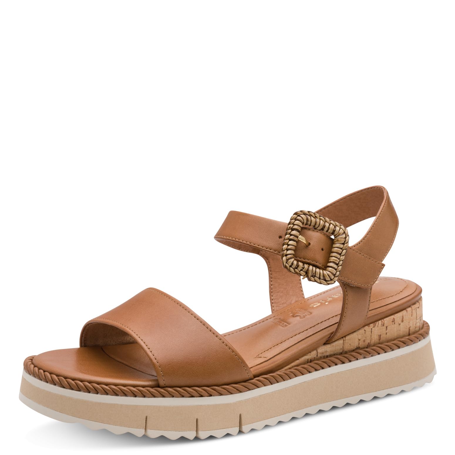Tamaris Women's Cognac Michi Wedge Heel Sandals Colour: : Size 5