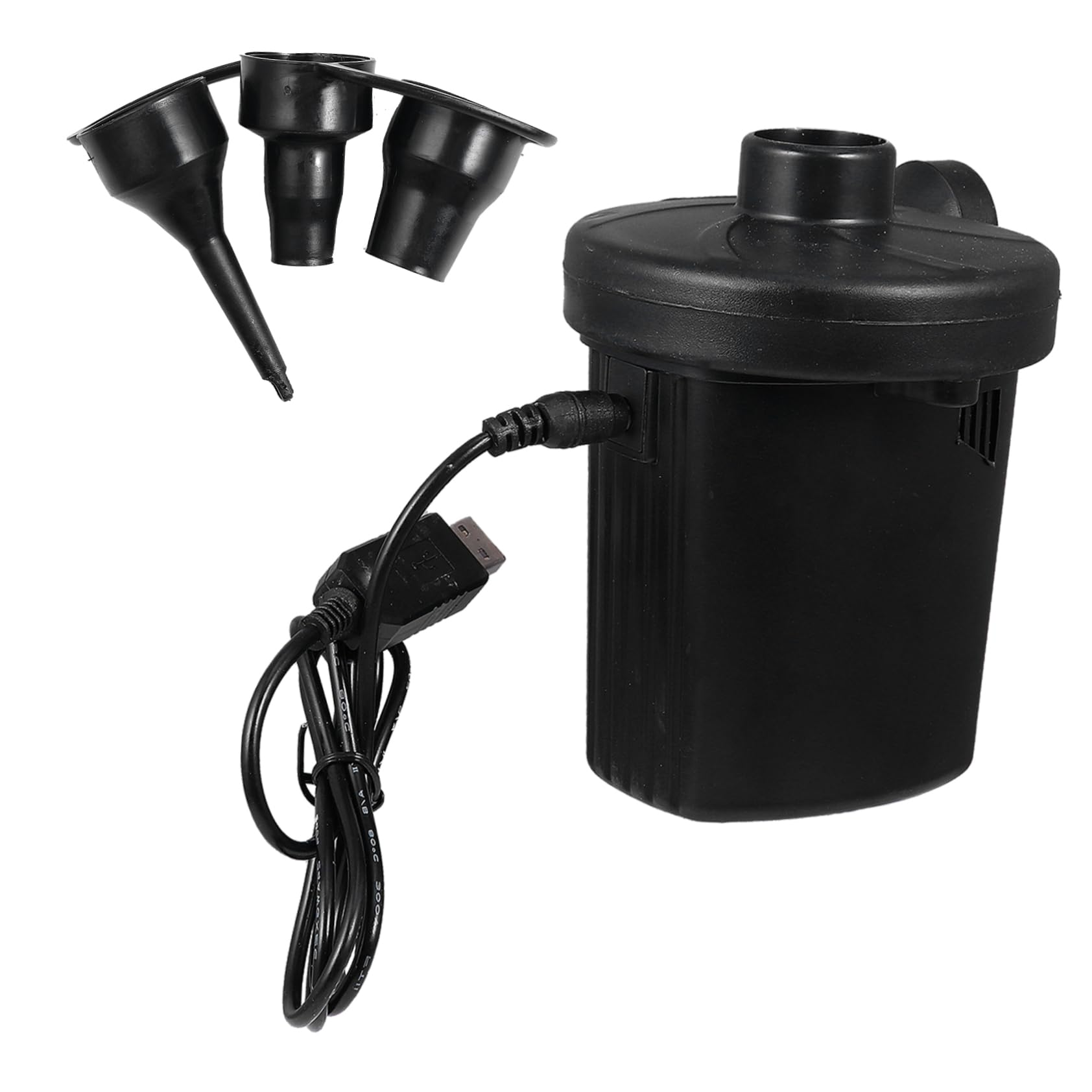 Pompe Rechargeable Portable USB pour Matelas Pneumatique Noir