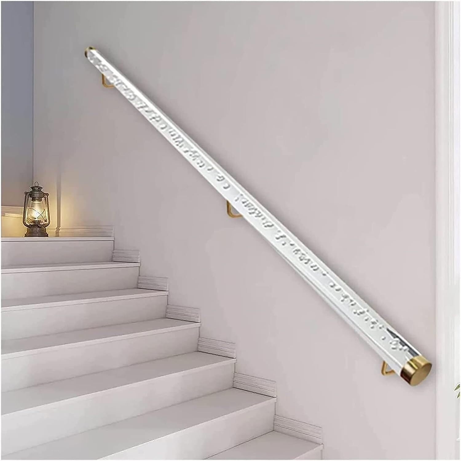 Garde-corps acrylique transparent de qualité supérieure avec support doré chic