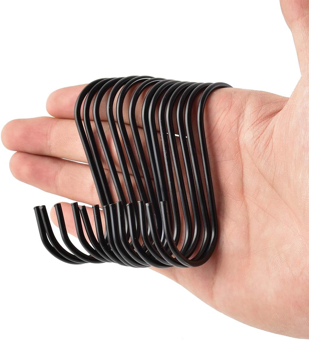 One-Day Sale: Up to 50% Off HUIANER Black S Hooks Heavy-duty Hanging Hooks for Plants, Towels, Kitchen, Office, Garden, Holds up to 40 Lbs, 10 PCS