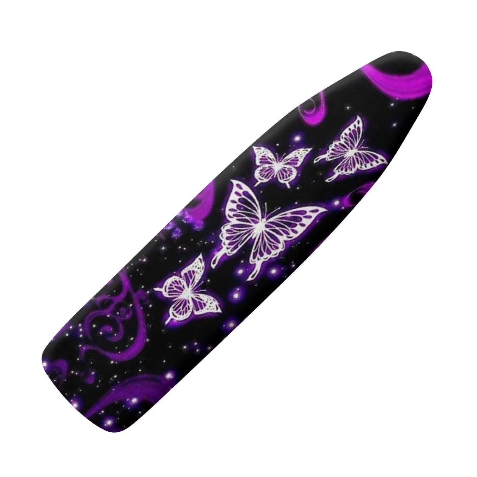 NETILGEN Ironing Board Cover Resists Scorching Stain Proof Non-Slip Protective Covers XL for Dimensions 133-140 x 40-45 cm for Home Indoor Decor, Butterfly Shiny Purple — image 1