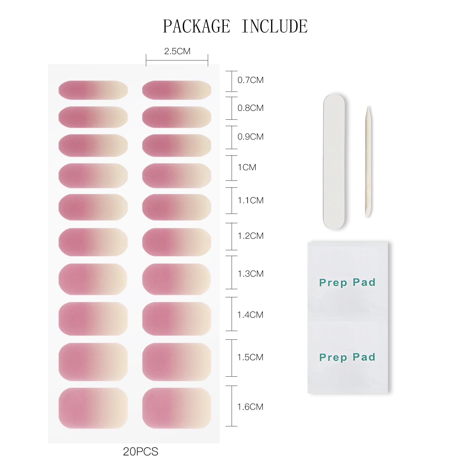 JMEOWIO Folia do paznokci utwardzana UV różowa gradient UV żel Nail Strips naklejki na paznokcie naklejki na paznokcie Nail Art dekoracja akcesoria do stylizacji paznokci