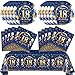 41PCS 18st Birthday Decorations for Him Blue and Gold Themed Happy 18 year old Birthday favors Plates Napkins tablecloth Set for Men Boy