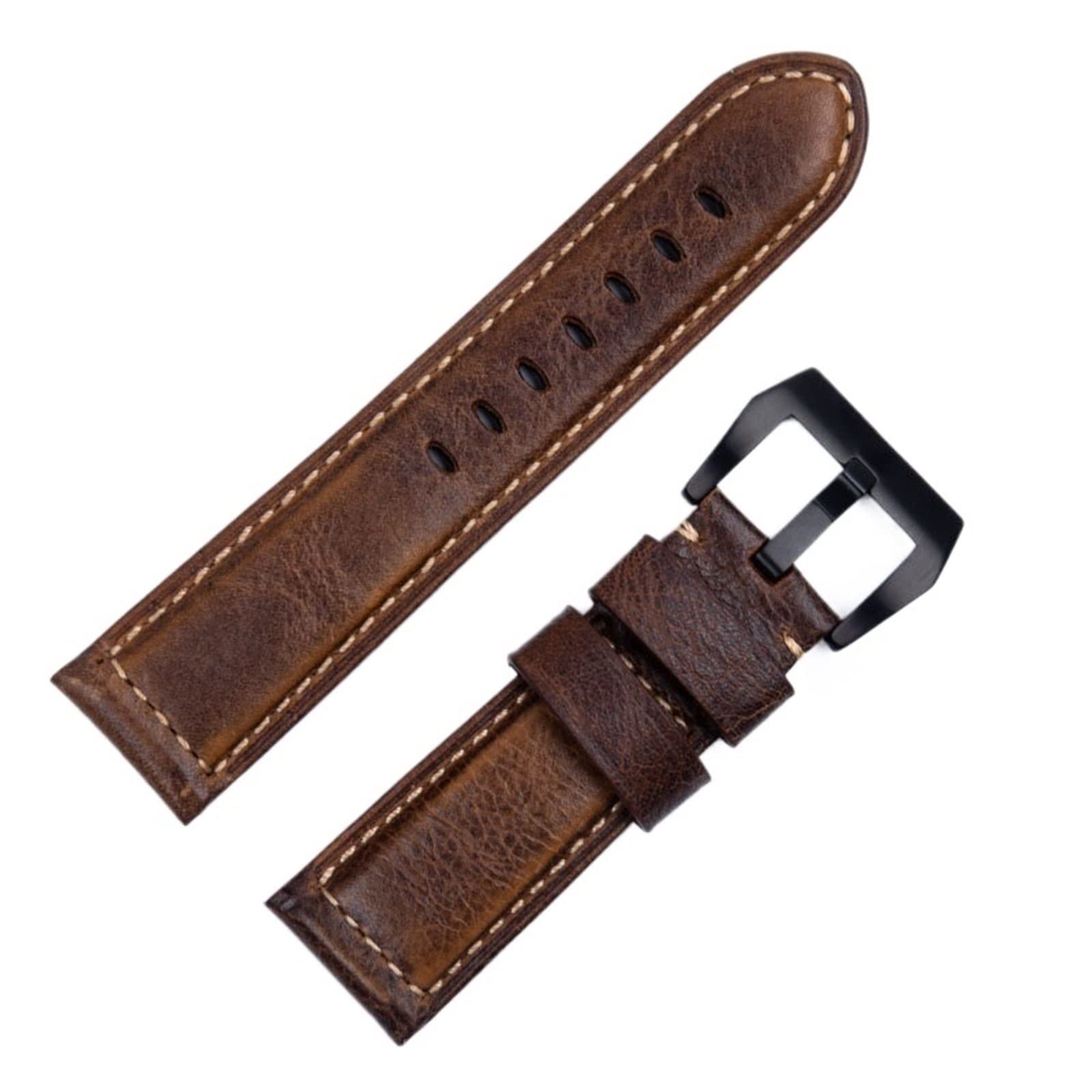 Accessori per cinturini fatti a mano Cinturino vintage retrò in vera pelle Crazy Horse da 24 mm per cinturino Panerai con fibbia ad ardiglione