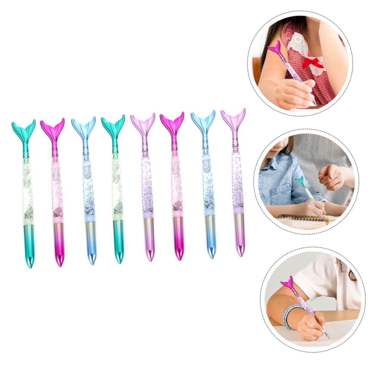 Lurrose 32 Pièces Stylo Gel Stylo à Bille Sirène Signe Portable Enfant D'écriture Portable De Signe De Ménage Jolis s à Bille s Uniques Colorful Abdos