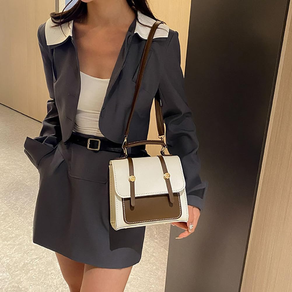 WADORN Kit Fai Da Te Per Borsa A Tracolla Donna In Pelle PU - Set Cucito Manuale Con Pezzi Preforati, Colore Avorio - Regalo Creativo Per Compleanno E Natale - 6
