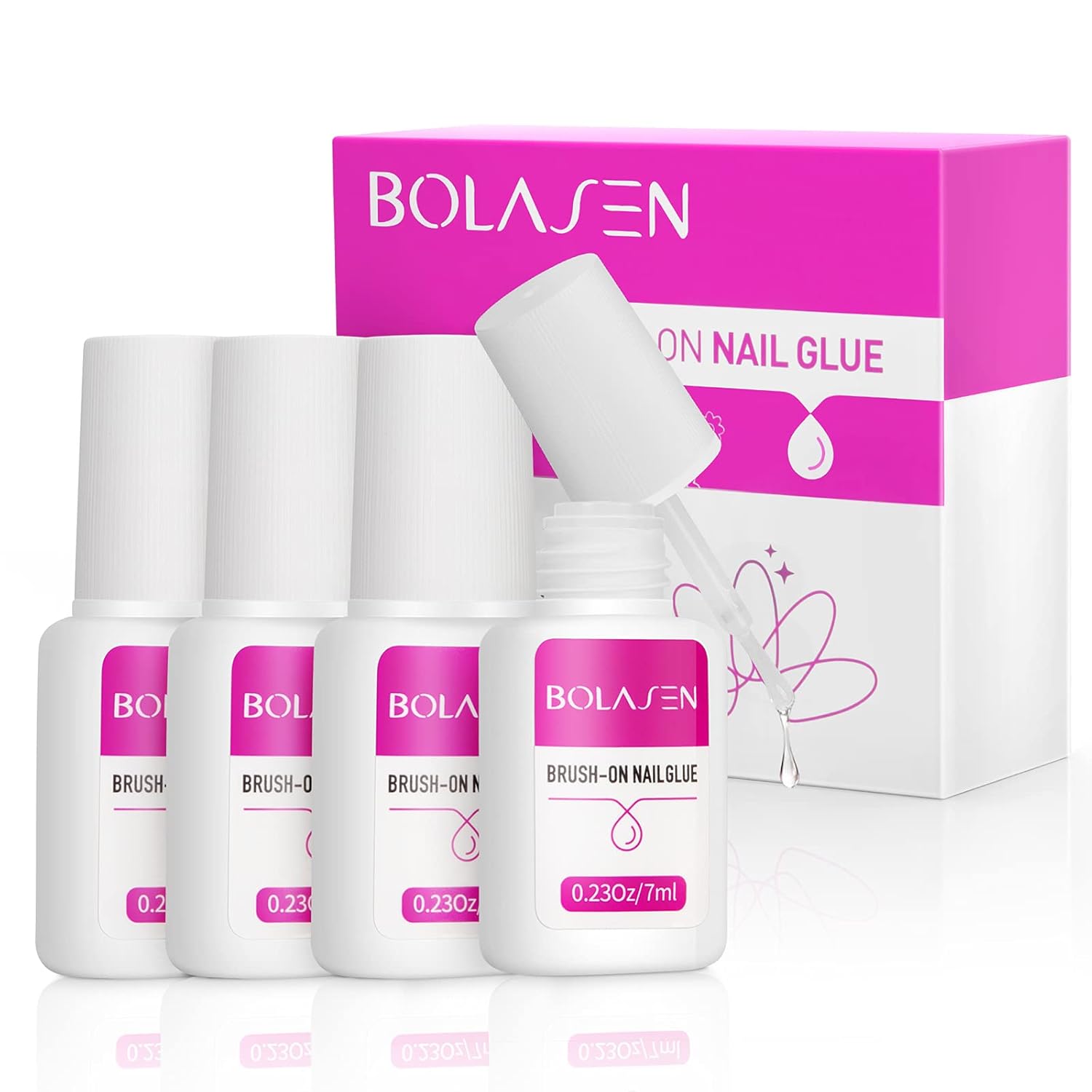 Nail Glue for Stick on Nails, BOLASEN Nail Glue for Acrylic Tips Extra