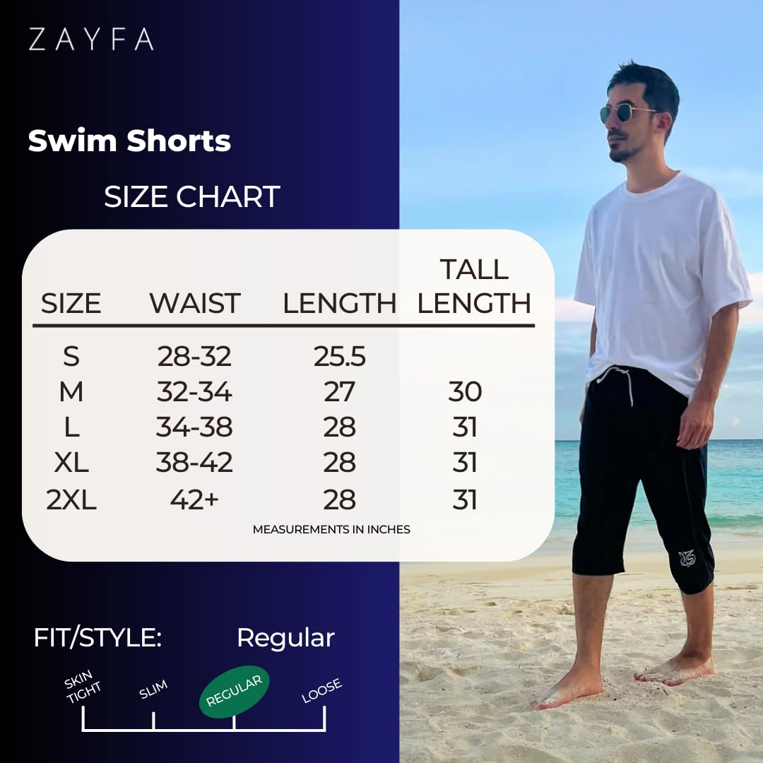 Awrah - Pantaloncini da bagno da uomo, lunghezza sotto il ginocchio, per uomini musulmani