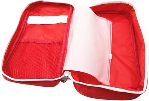 Miniatura 7 de Bolsa de primeros auxilios, botiquín de primeros auxilios, bolsa de almacenamiento médico vacía, bolsa roja para traumatismos para primeros auxilios