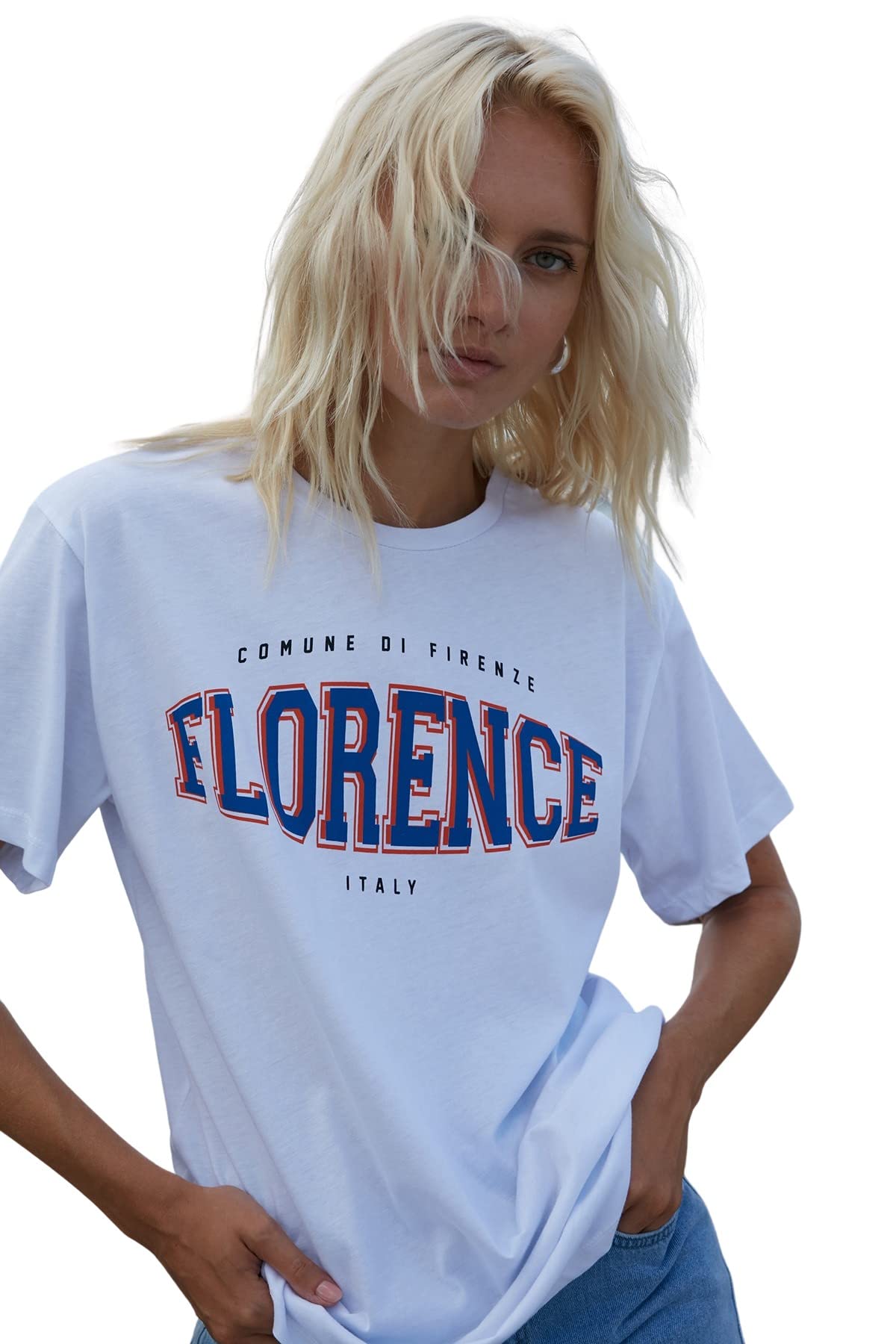 Trendyol FeMan Boyfriend Basic Crew Neck Knit T-Shirt White