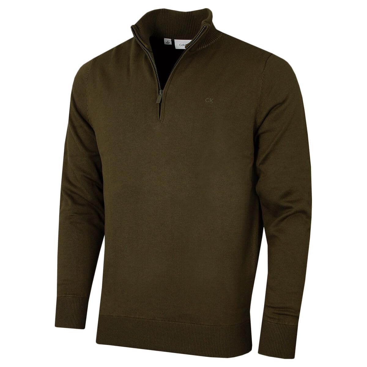 Calvin Klein Mens Campus 1/2 Zip Sweater - Dusty Olive - XXXXXL
