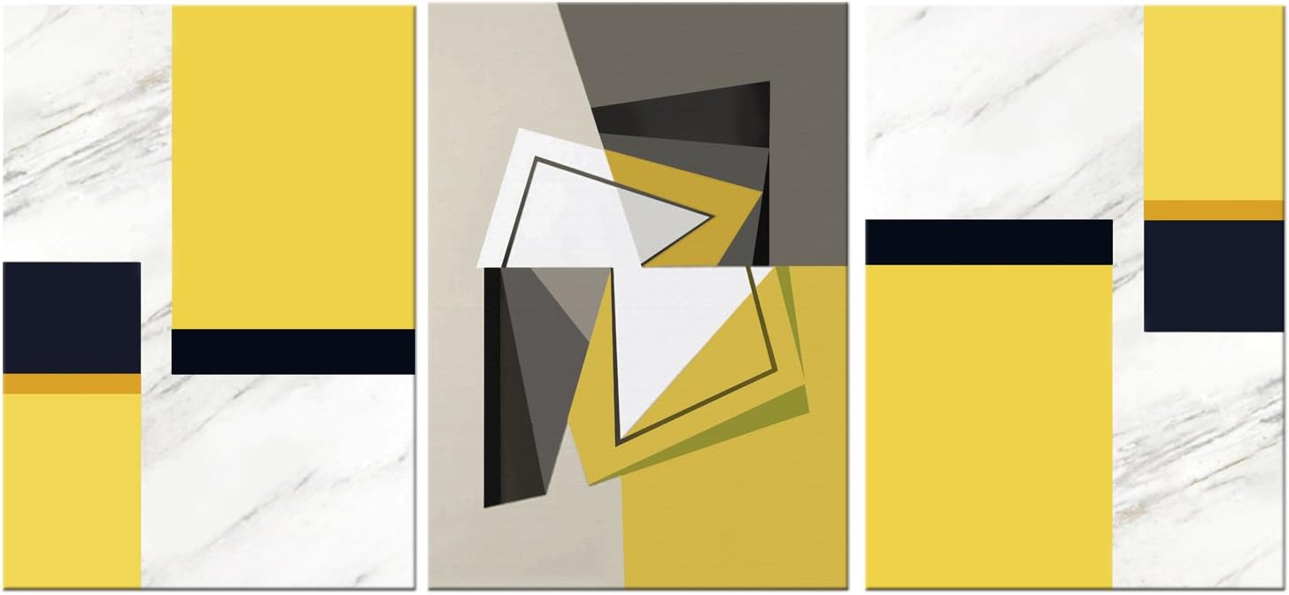 Abstract Canvas Wall Art Geometric Artwork - 12" x 16" x 3 Panels Canvas Painting Modern Picture for Dining Room Wall Decor Home Decoration 12" x 16" x 3 Panels Abstract Geometric