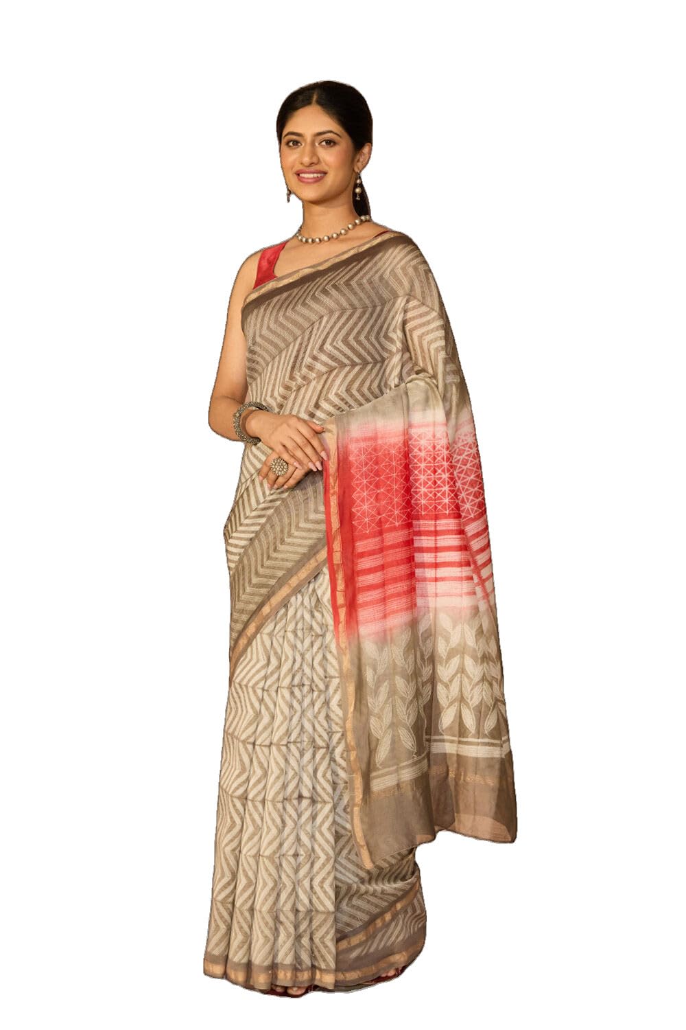 taneira Brown Rajasthan Pure Silk Cotton Tie & Dye Shibori SareeWith Unstitched Blouse(SAPP01AD2891-Brown)-picture-15