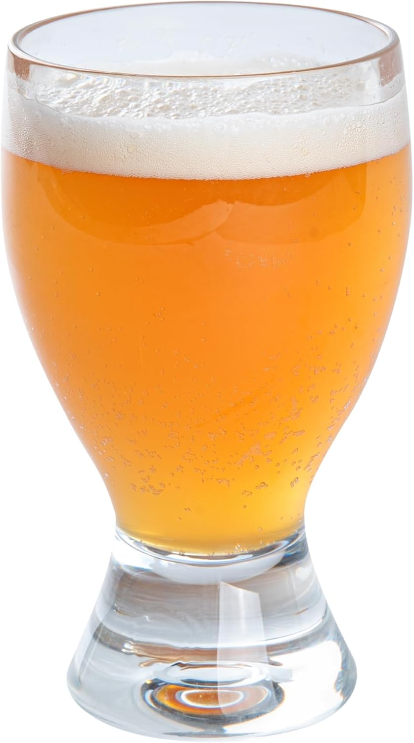 Restaurantware Bev Tek 14 Ounce Craft Beer Glasses, 6 Modern Beer Glasses - Dishwashable, Clear Polycarbonate Beer Glasses, Shatterproof, For All Kinds Of Beverages