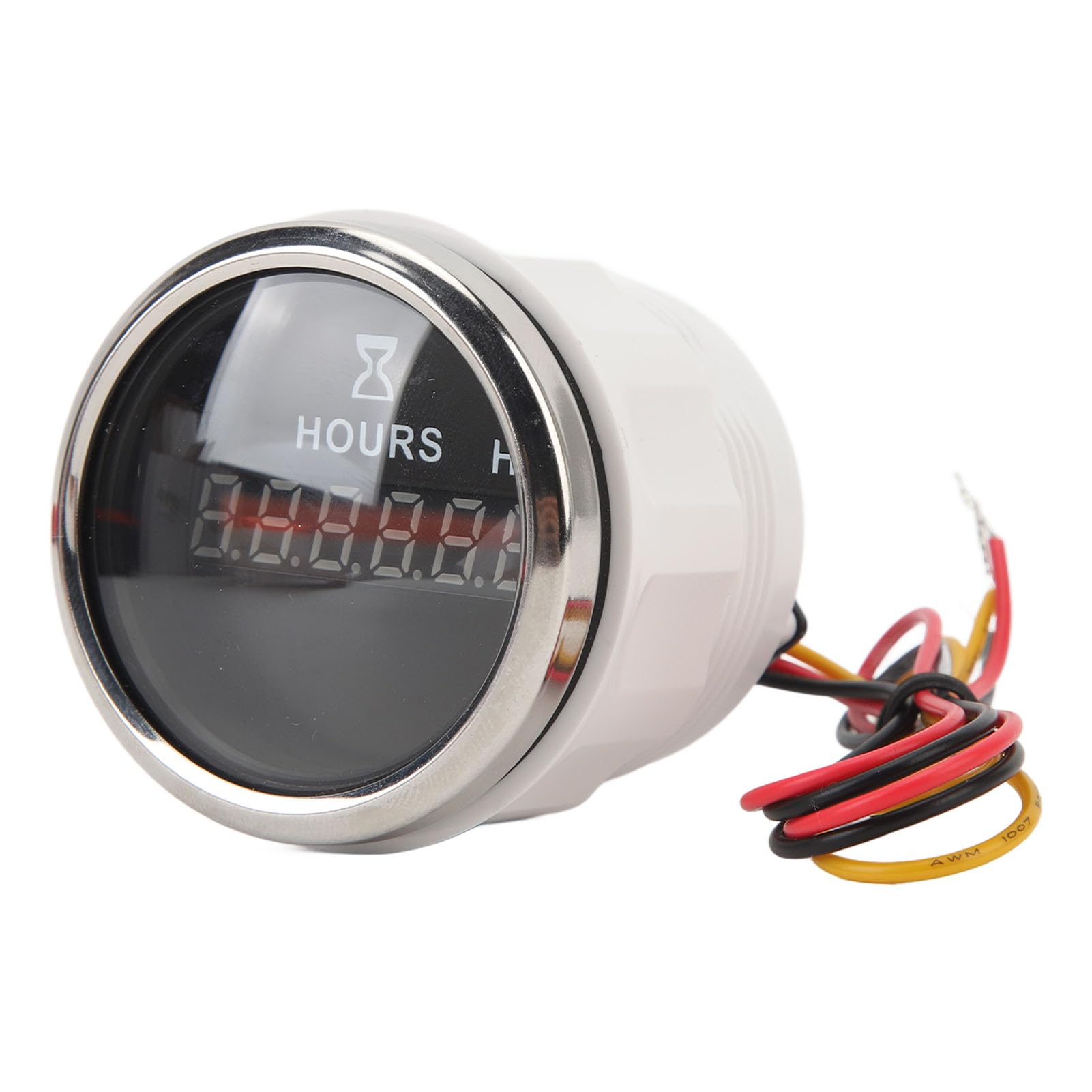 Contador de Horas para Motor de Barco, DC 9‑32V 52MM Contador de Horas Digital Redondo para Barco Medidor de Horas Redondo de Alta Precisión para Vehículos (Bisel Plateado con