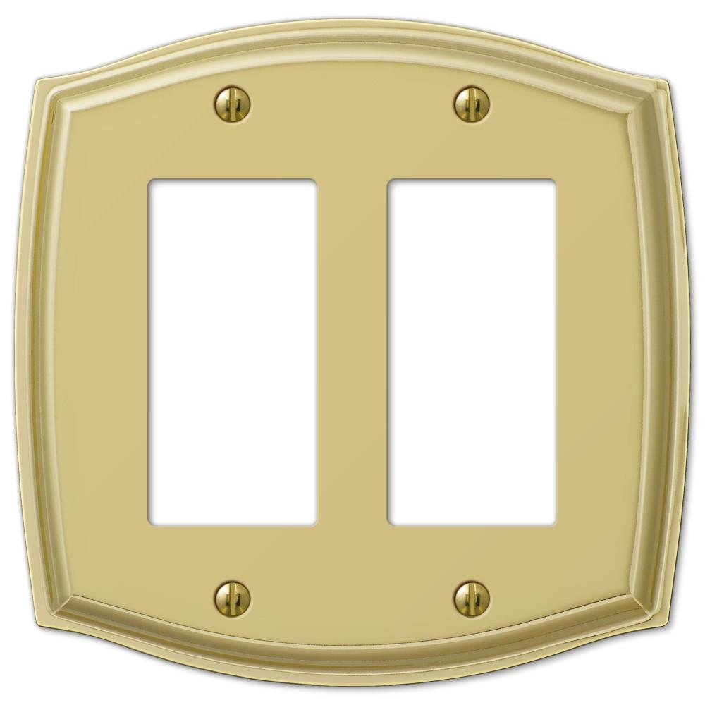 AMERELLE Sonoma Polished Brass Steel 2 Rocker Wallplate
