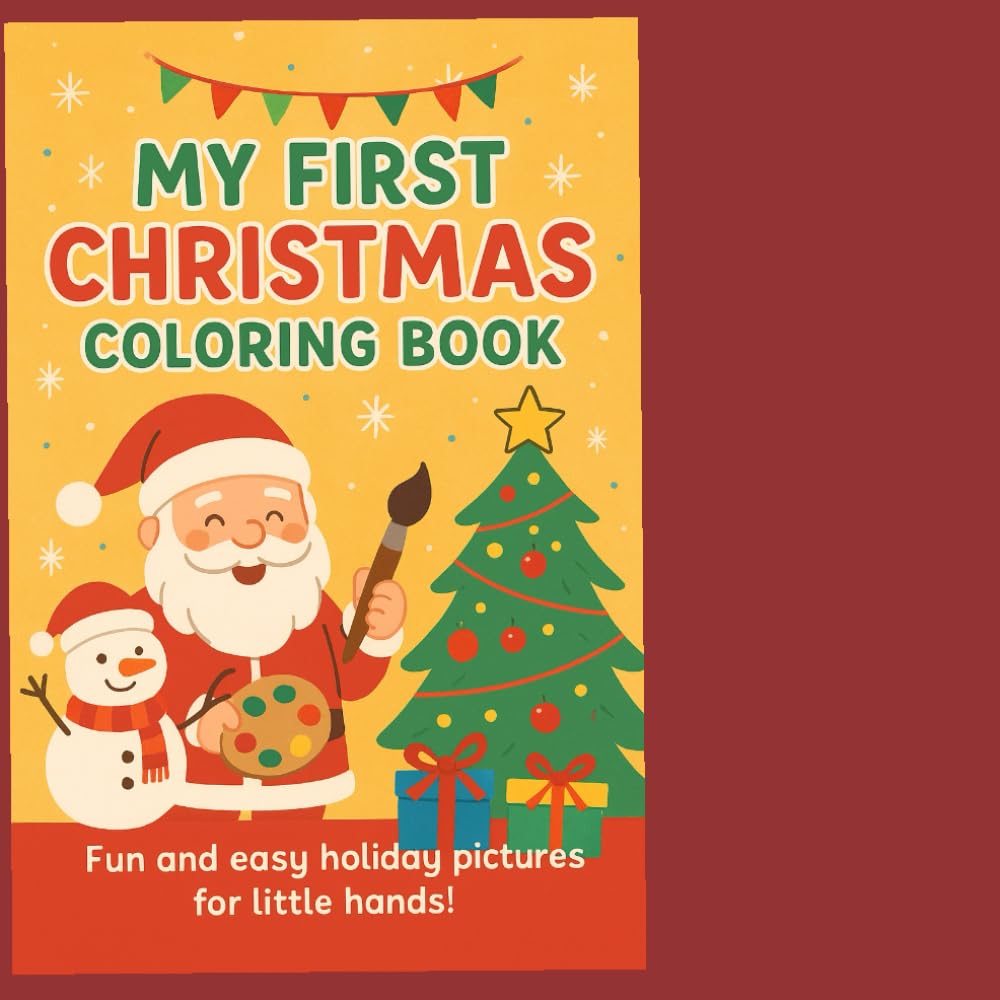My first christmas coloring book: Fun and easy holiday pictures for little hands