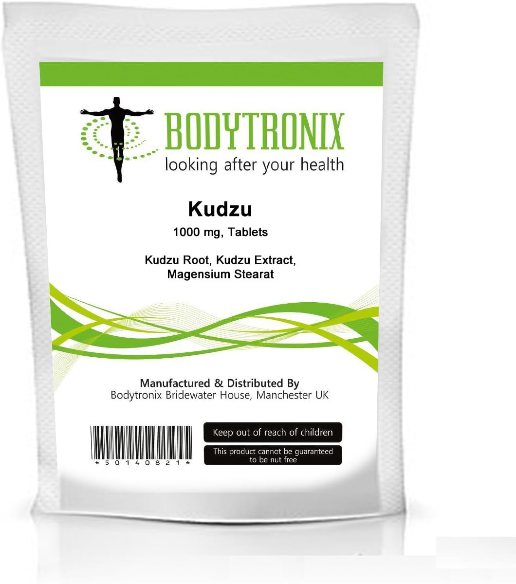 1000mg of Kudzu (Pueraria lobata) Root Tablets Bodytronix Natural Veggie Dietary Supplement (60)
