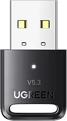 UGREEN Adaptador Bluetooth USB para PC, dongle Bluetooth 5.3 para laptop, mouse, teclado, impressoras, fones de ouvido, alto-falantes, controladores PS5/Xbox/Switch Pro, adaptador Bluetooth sem driver