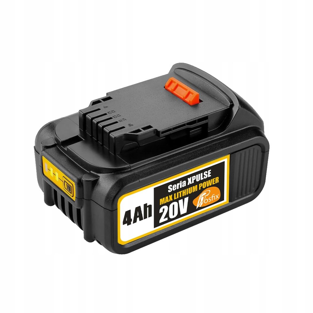 Rosfix Batteria Litio 20V 4Ah con LED – Alta Capacità, 10 Celle, Protezione Sovraccarico | ricambio per utensili Dewalt DCD/DCF/DCG/DCS | Batteria Ricaricabile Professionale
