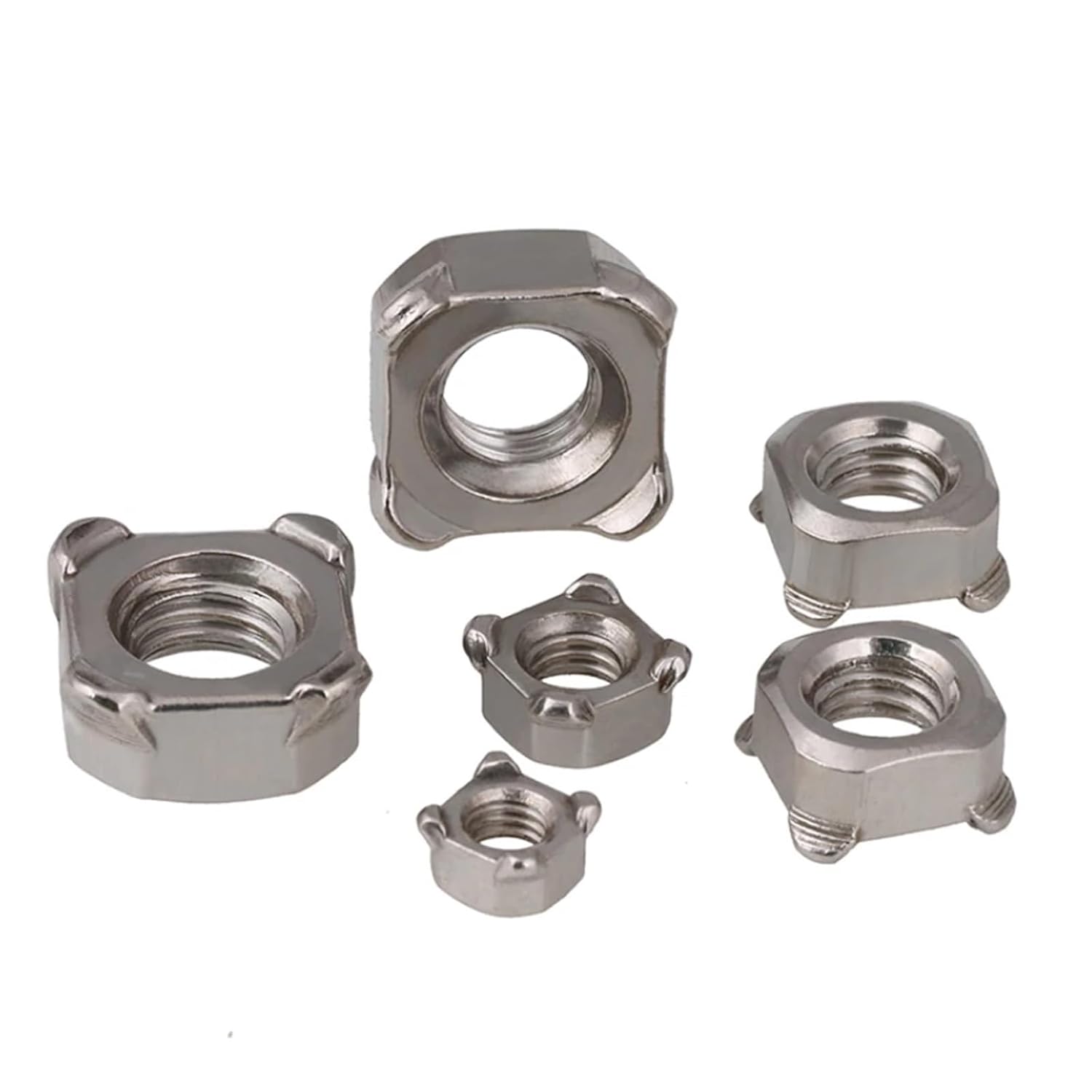 Square Weld Nuts 1PCS Square Weld Nut DIN928 304 A2 Stainless Steel Type B Square Spot Welding Nuts Four Corner Welding Nut M3/M4/M5/M6/M8/M10/M12(M5)