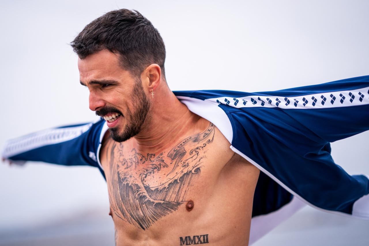 Arena Men's Team Relax IV Track Jacket Front Zip Side Pockets Warm-Up Top Lightweight Athletic Retro Cool Bomber Jacket