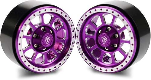 Miniatura 10 de Treal 1.9 Beadlock Wheels Heavy Duty CNC Aluminio Crawler RC Wheel 4pcs-Set para 110 TRX-4 Axial SCX10 II SCX10 III (negro) 4.09 ozpc -Tipo C