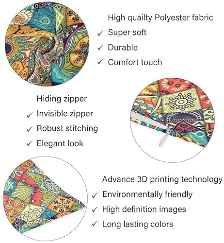 Boho Style Body Pillow Cover Moroccan Vintage Bohemian Flowers Mandala Pattern Paisley Artwork Cushion Long Pillowcase With Zipper Decorative Bed Pillow Cases Rustic Pillow Covers For Bedroom 20"X54" #TOP5