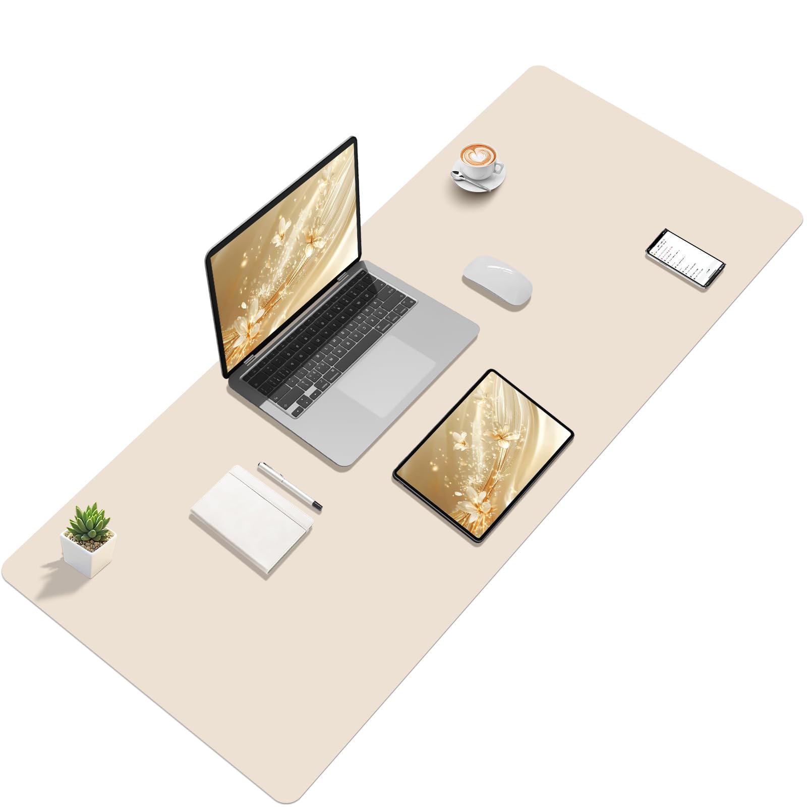 Zindoo Vade de escritorio beige 120 x 60 cm