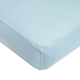 American Baby Company 2 Pack 100% Natural Cotton Fitted Crib Sheets 52 x 28 - Soft, Breathable, Hypoallergenic & Gentle Toddler Bed Sheets, Blue Stars and Blue, Neutral for Boys & Girls