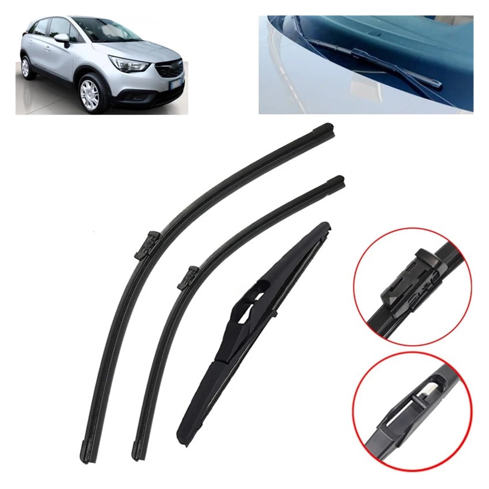 Escobillas limpiaparabrisas delanteras Para Opel Para Crossland X 2016-2023 Escobillas Limpiaparabrisas Delanteras Traseras
